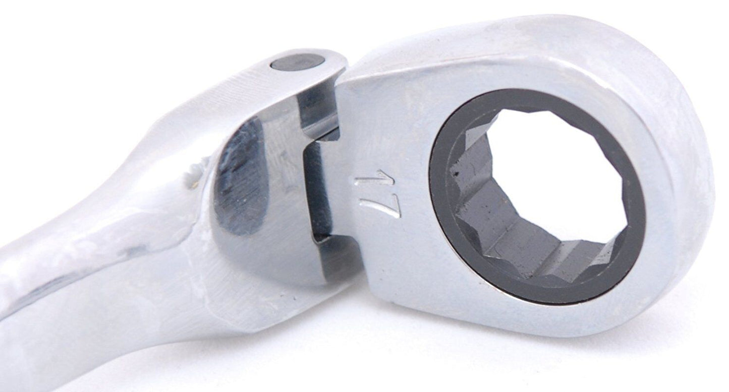 FLEXIBLE HEAD RATCHET COMBINATION SPANNERS 8-17mm (SET OF 6)