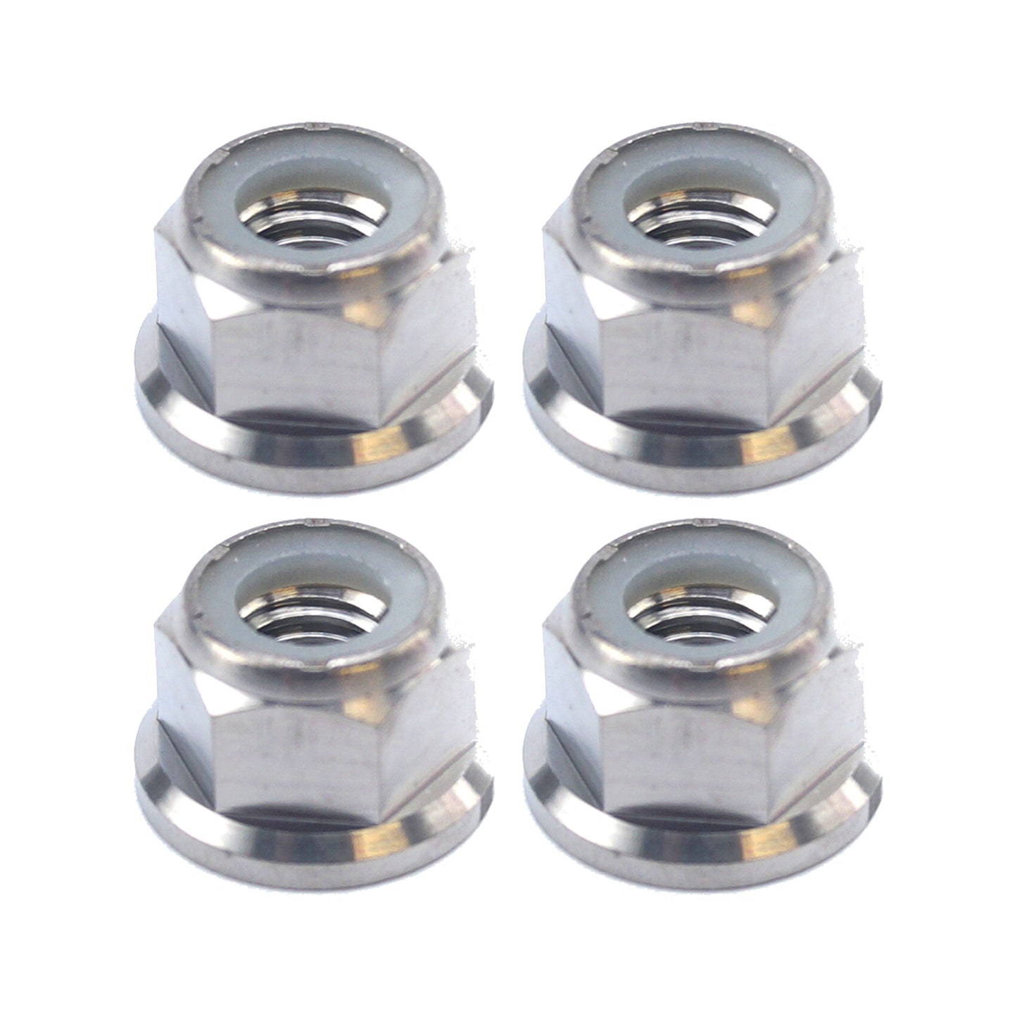 TITANIUM GR5 M8X1.25mm NUT, NYLON FLANGE / GRADE 5 / PK4