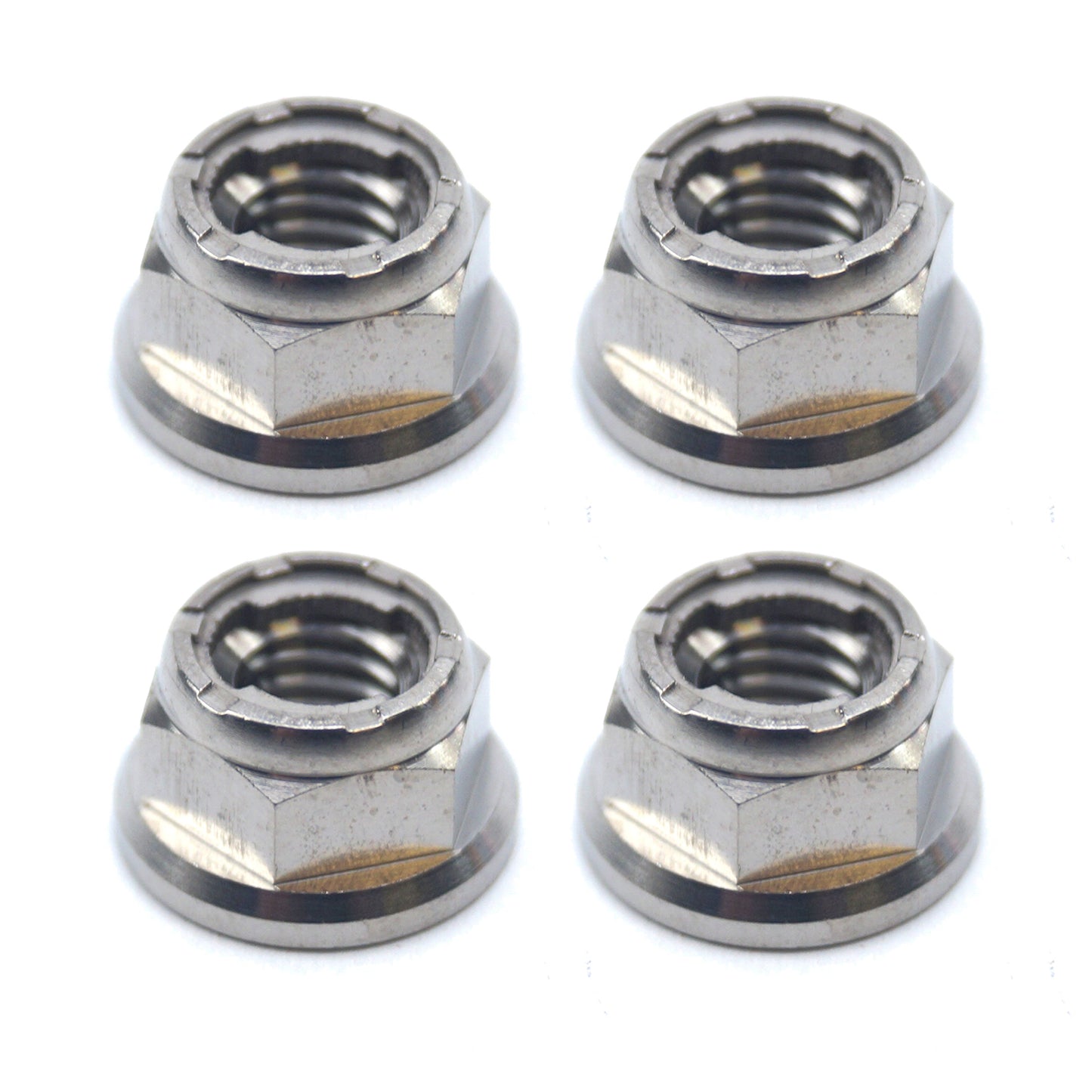 TITANIUM GR5 M6X1.00mm NUT, TI INSERT FLANGE / GRADE 5 / EACH