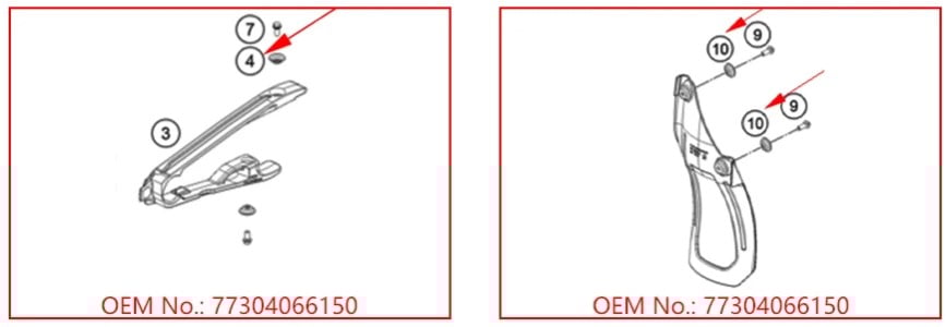 4Pcs COLLAR BUSH CHAIN SLIDER 77304066050 77304066150