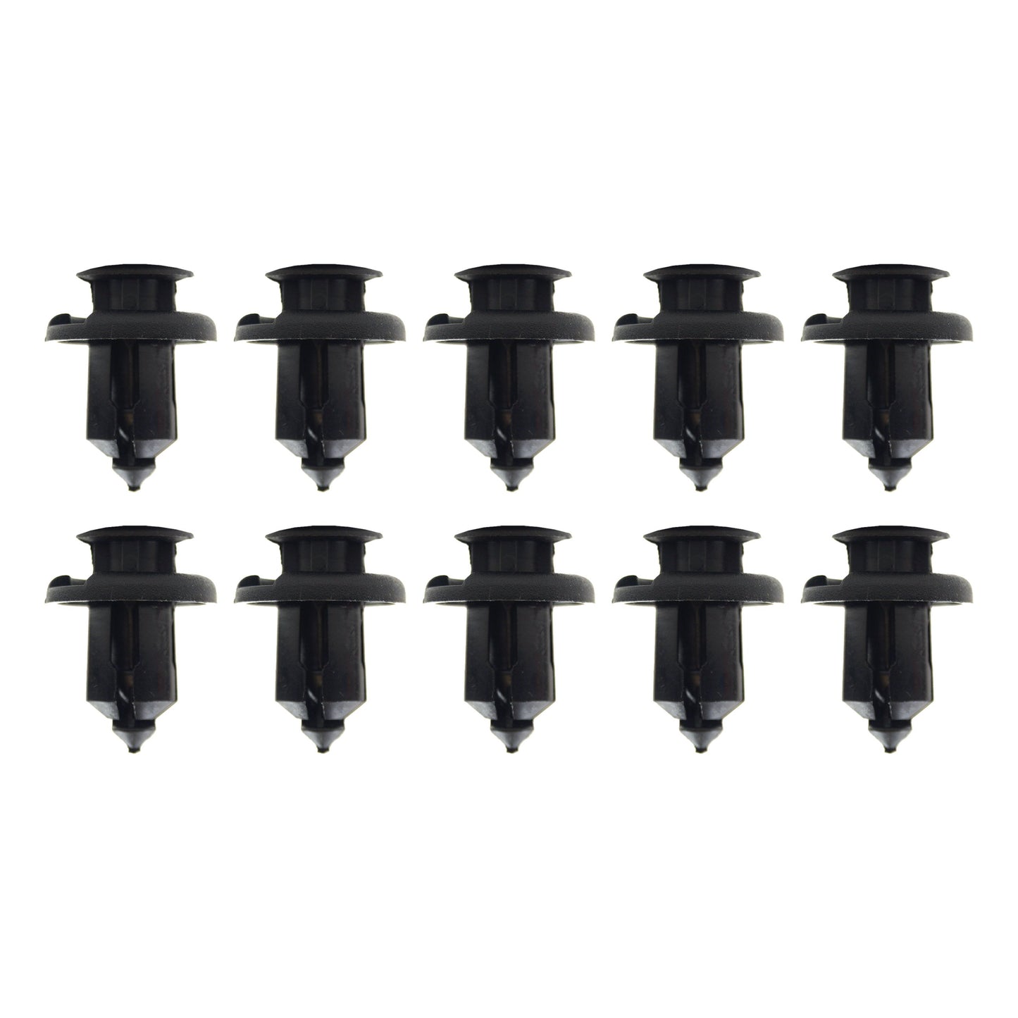 (PACK OF 10) M10 PLASTIC CENTER PUSH FENDER CLIPS RIVETS, 10mm x 15mm x 20mm