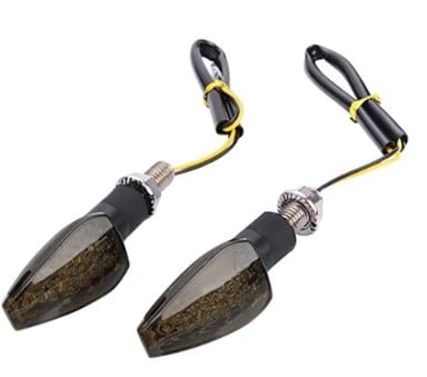 INDICATORS LED OVAL SHORT BLACK PAIR