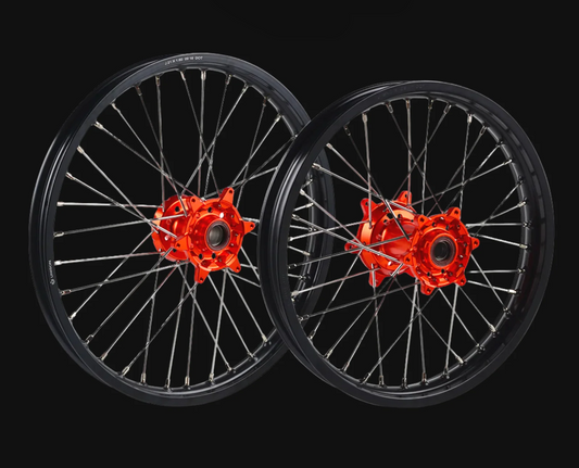 KTM / HSQ / GG WHEELSET UNISON DOT Approved 21'' & 18'' Wheel Set with bearings