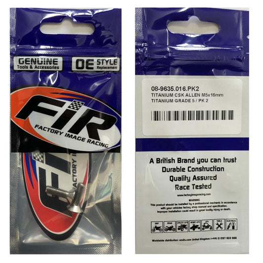 TITANIUM CSK ALLEN M5X16mm, TITANIUM GRADE 5 / PK 2