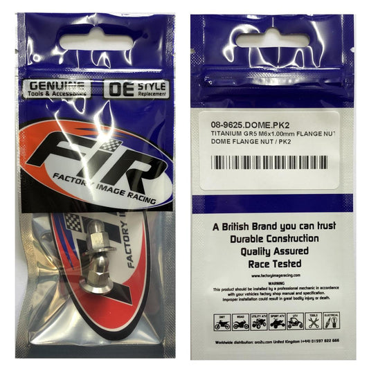 TITANIUM GR5 M6X1.00mm FLANGE NUT, DOME FLANGE NUT / PK2