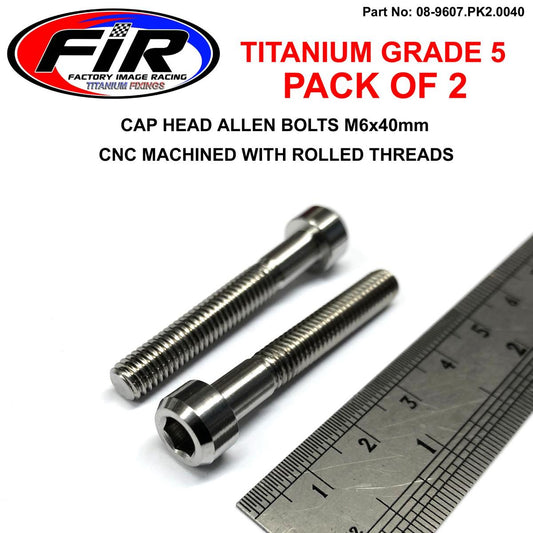 TITANIUM ALLEN BOLT M6x40, GRADE 5 TI - PACK OF 2