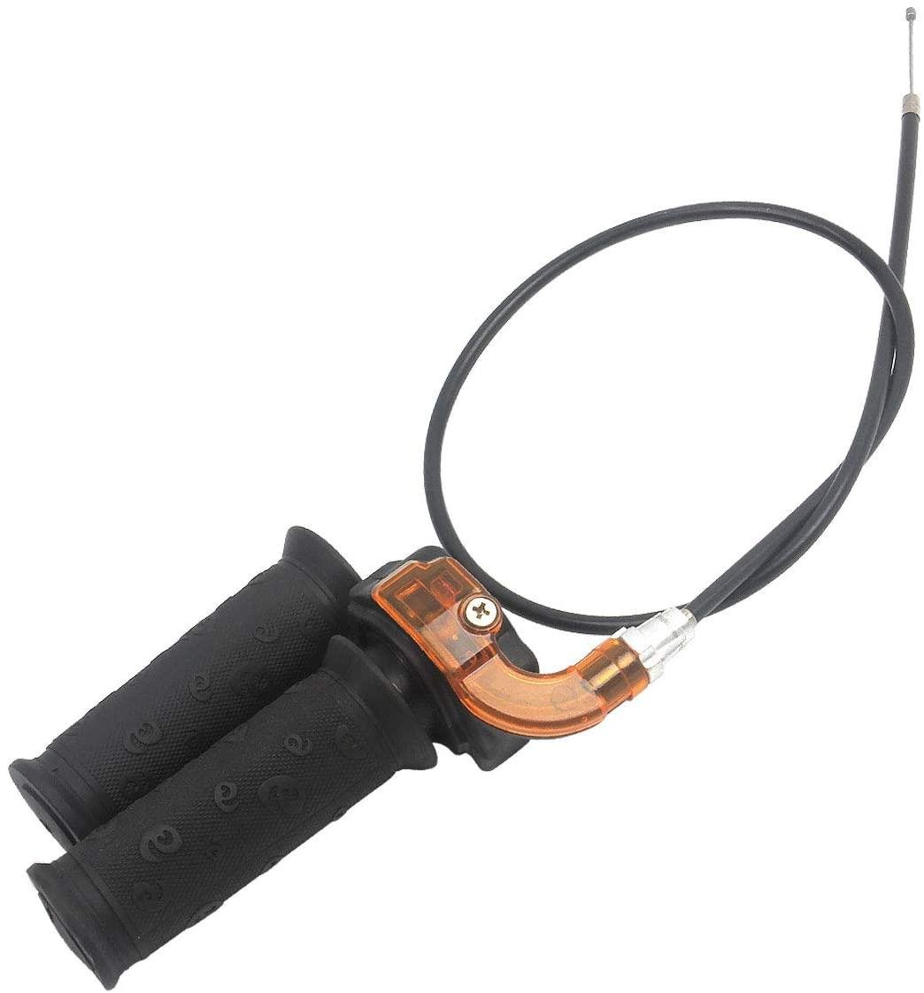 THROTTLE MINI GRIP SET + CABLE, Handle Grip Throttle Clamp 49cc Pocket Bike Mini Moto Quads Twist Throttle Accelerator Grip