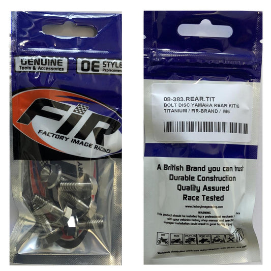 BOLT DISC YAMAHA REAR KIT/6, TITANIUM / / M6, 90109-065G4-00 / 90105-06109-00
