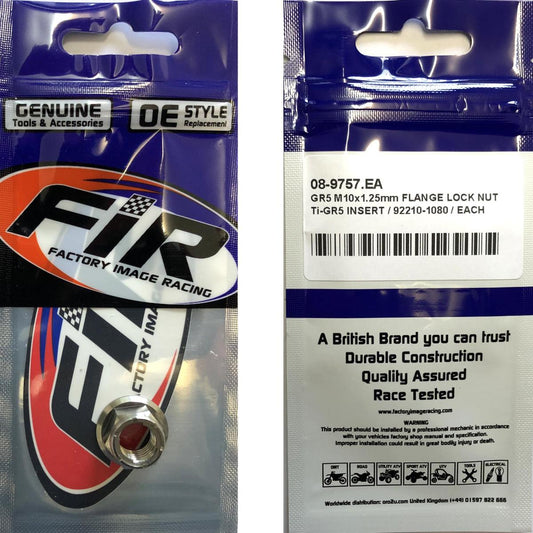 GR5 M10x1.25mm FLANGE LOCK NUT, Ti-GR5 INSERT / 92210-1080 / EACH