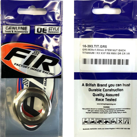 GR5 M24x1.50mm STEM NUT EACH, TITANIUM / KX KXF RM RMX DR CR XR, / CNC