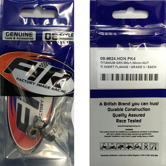 TITANIUM GR5 M6X1.00mm NUT, TI INSERT FLANGE / GRADE 5 / EACH