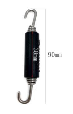 EXHAUST SPRING 90mm PK-2 SWIVEL BOTH ENDS WITH ANTI VIBRATION RUBBER