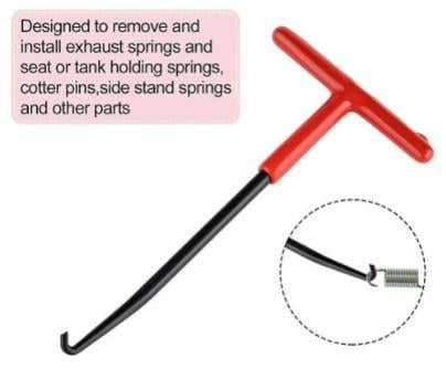 SPRING PULL SOFT GRIP T-HANDLE 160mm, EXHAUST SPRING HOOK PULLER
