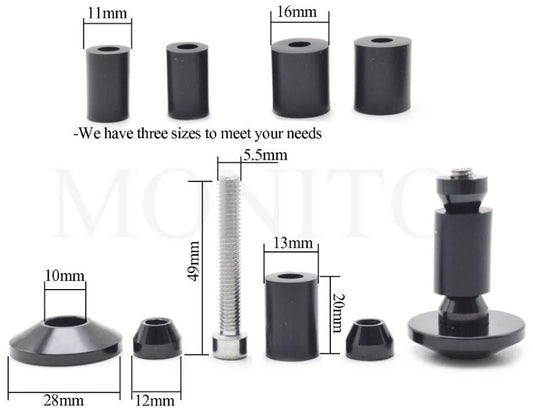 BAR END CAPS 12-18mm GREEN, Anti Vibration Silder Plug Yamaha Kawasaki honda