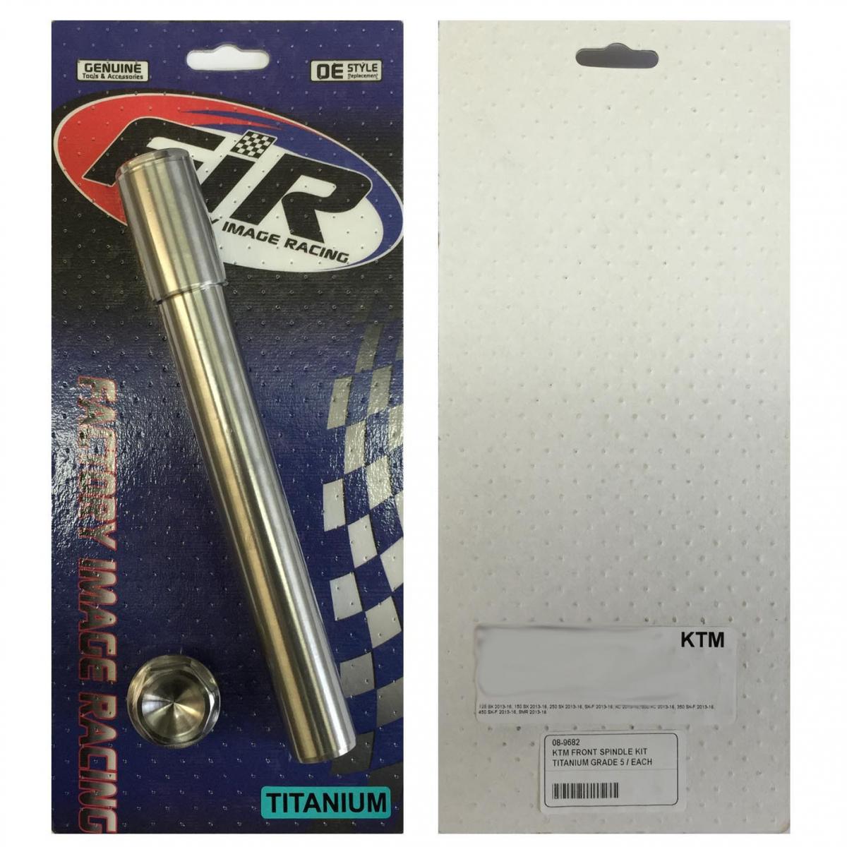 TITANIUM GR5 KTM FRONT SPINDLE KIT, OEM 77309081000 / TITANIUM GRADE 5 / EACH