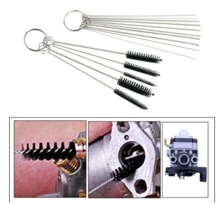 CARBURETOR JET CLEANING TOOL, DIRT REMOVEAL - NEEDLES & NYLON BRUSHES
