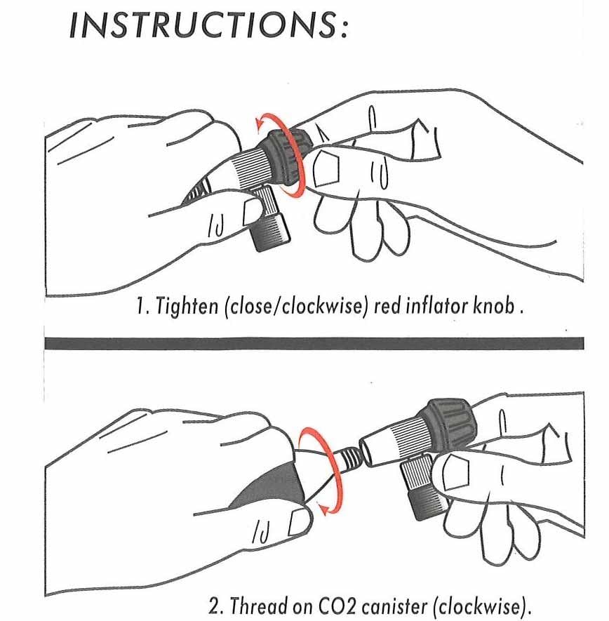 EMERGENCY CO2 TYRE INFLATION KIT WITH ADAPTER VALVE