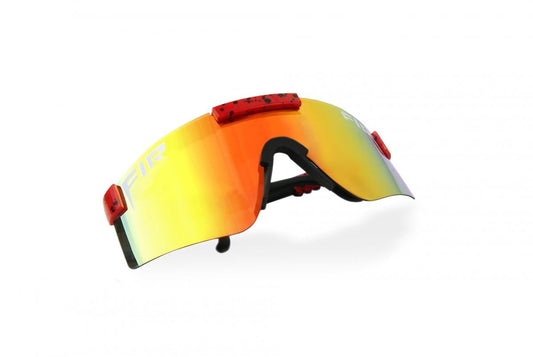 WRAP AROUND FIR SUNGLASSES, UV400 POLARISED LENSES / RED & ORANGE