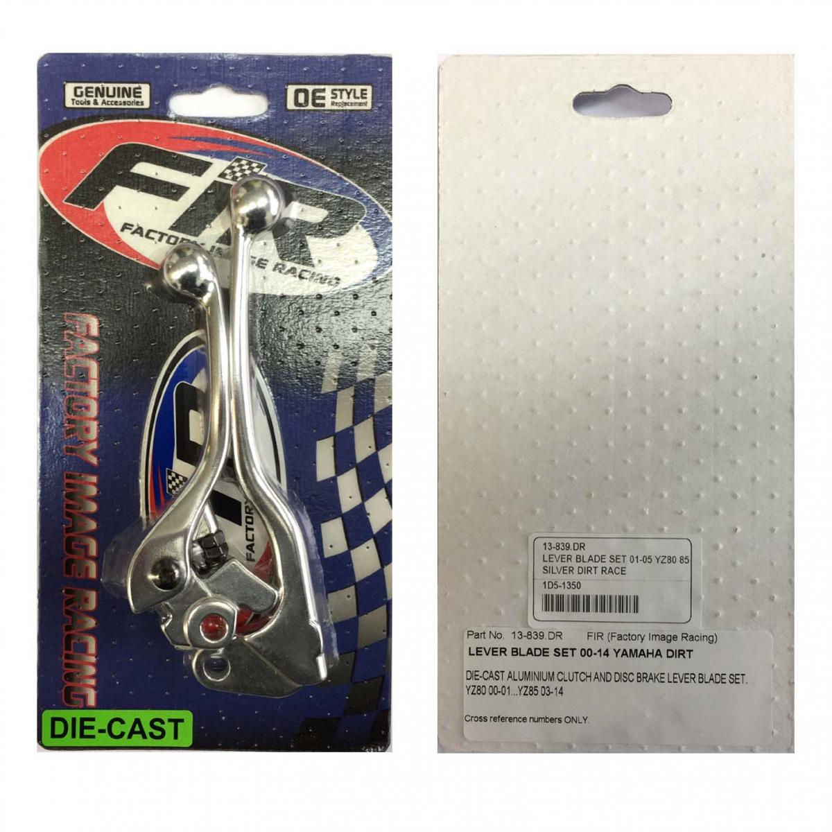 LEVER BLADE SET 01-05 YZ80 85, SILVER DIRT RACE