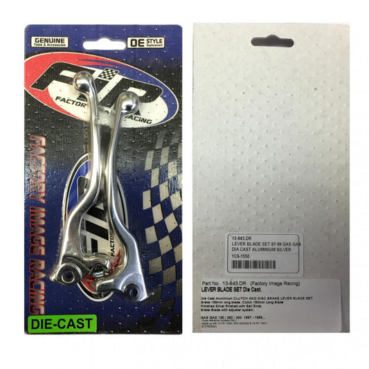LEVER BLADE SET 97-99 GAS GAS, DIA CAST ALUMINIUM SILVER, MX-08493