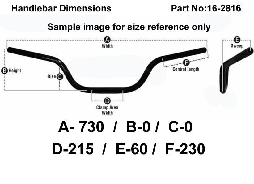 ROAD FLAT DRAG HANDLEBAR 7/8'', STREET SPORTS UNIVERSAL MAT BK, / REN REF : 658-02