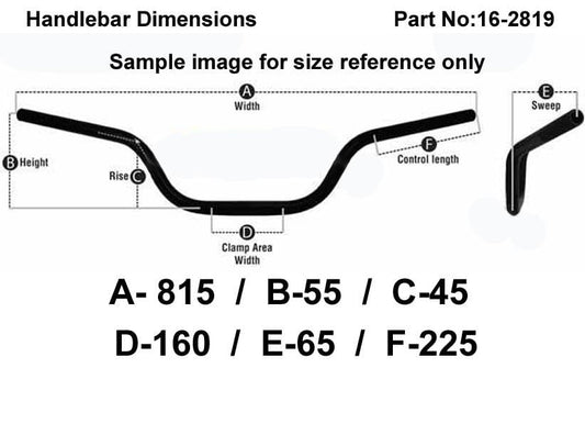BOBBER HANDLEBAR 7/8'' MAT BK, HON SUZ YAM DUC KAW WIDE, / RE: CML405128