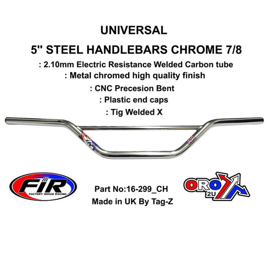 NLA 5'' STEEL CLASSIC HANDLEBARS, METAL CHROME PLATED FINISH