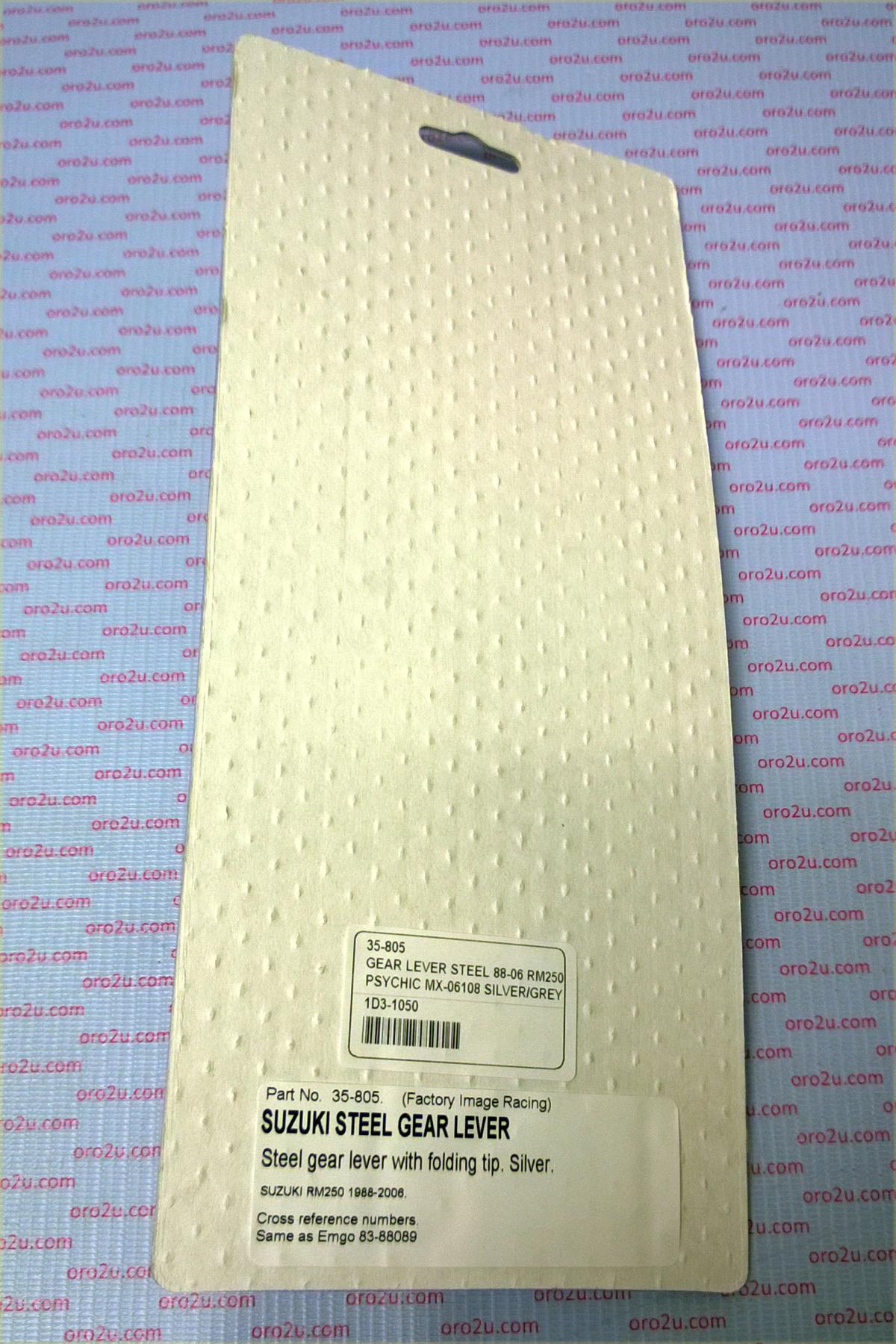 GEAR LEVER STEEL 88-06 RM250, MX-06108 SILVER/GREY