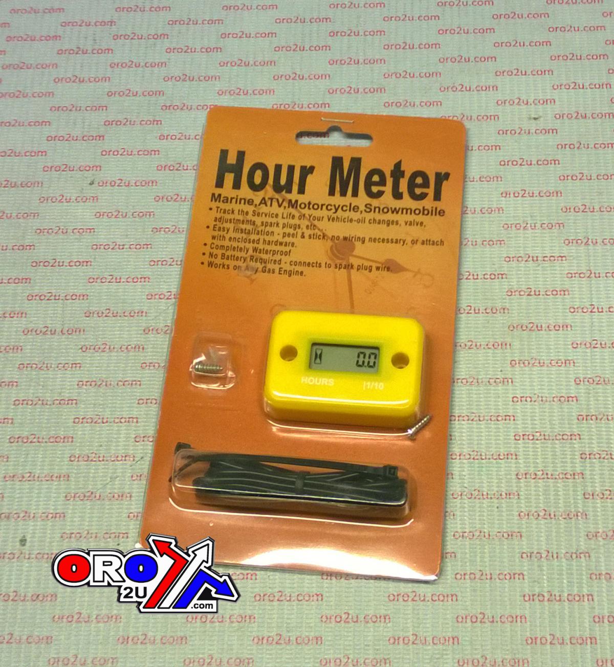 HOUR METER SERVICE REMINDER, YELLOW