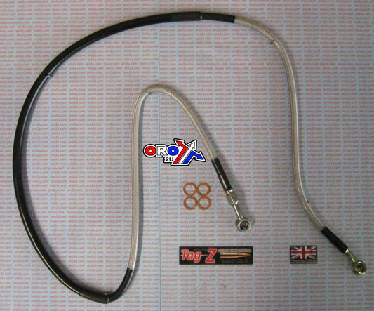 HOSE FRONT BRAKE SILVER / BLK, CR125/250 95-07, CRF250 CRF450 FIR, KIT DONE, H02-1-043/P