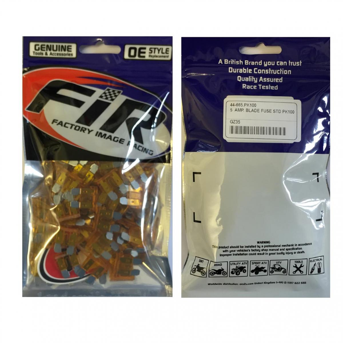5AMP. BLADE FUSE STD PK100