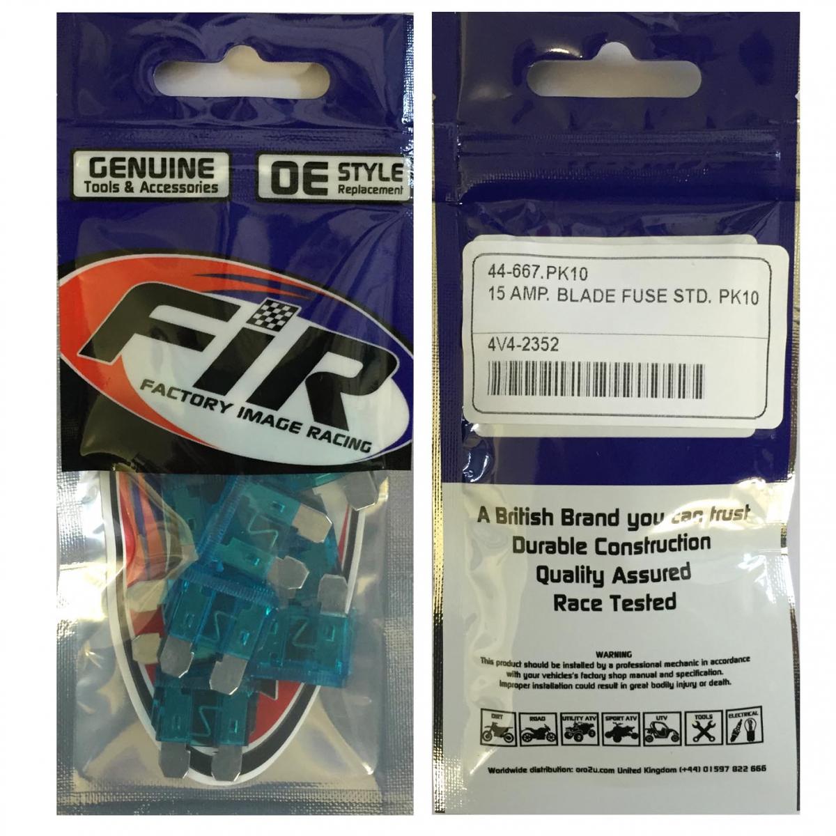 15 AMP. BLADE FUSE STD. PK10