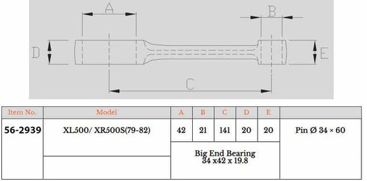 CONNECTING ROD KIT XL500, HONDA 13201-429-300