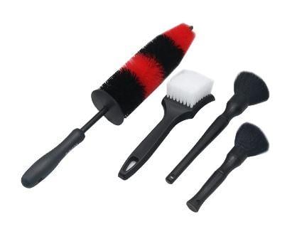 BIKE CLEANING WASHING KIT 4PC, STORNG WHEEL SPOKE BRUSHES + SOFT DETAILING BRUSHES