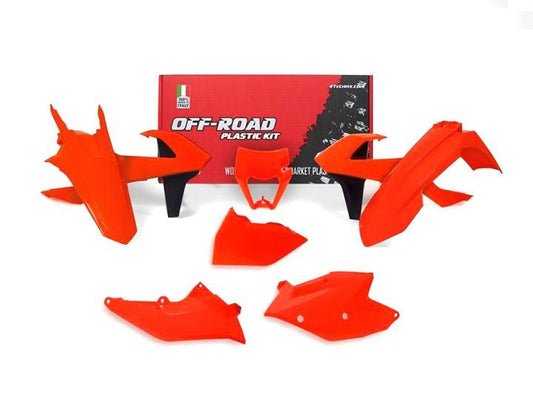 PLASTIC KIT/6 17-19 EXC/EXC-F, ORANGE ENDURO KIT, RTECH R-KITKTM-AR0-517