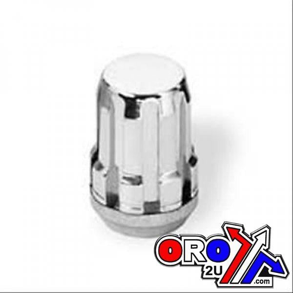 LUG NUT M12-1.5 BEV/SPLINED, LUGP-10 BEVELED CHROME