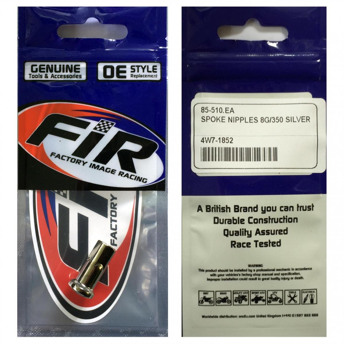 SPOKE NIPPLES 8G/350 SILVER