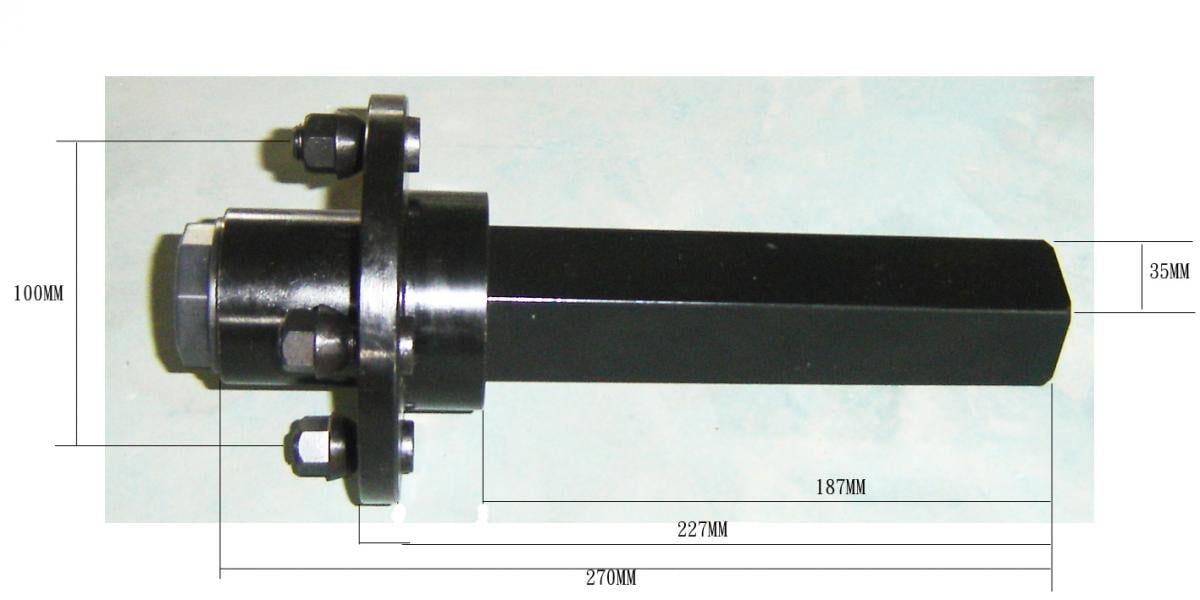 TRAILER HUB SHAFT 4/100, 650 KG LIMIT / STUB AXLE, AC-12181