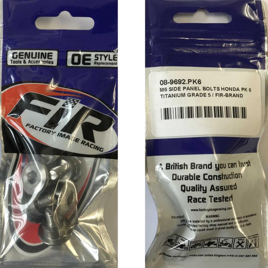 M6 SIDE PANEL BOLTS HONDA PK 6, TITANIUM GRADE 5 / OEM REF: 90126-MKE-A00