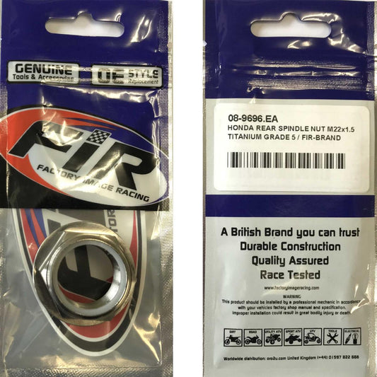 HONDA REAR SPINDLE NUT M22x1.5, TITANIUM GRADE 5 / OEM REF: 90305-KZ4-J20