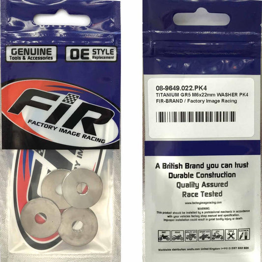 TITANIUM GR5 M6X22mm WASHER PK4