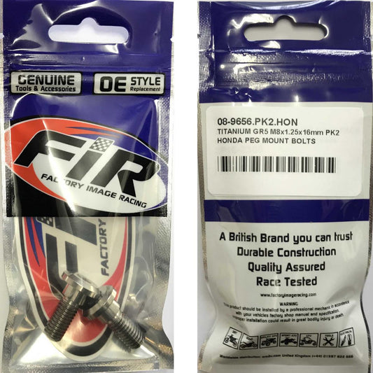 TITANIUM GR5 M8x1.25x16mm PK2, HONDA PEG MOUNT BOLTS, / 90110-MEN-B10