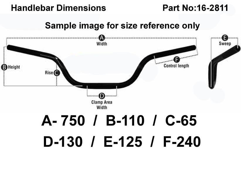 ROAD HIGH HANDLEBAR 7/8'', METAL CHROME PLATED FINISH, / REN REF : 756-01