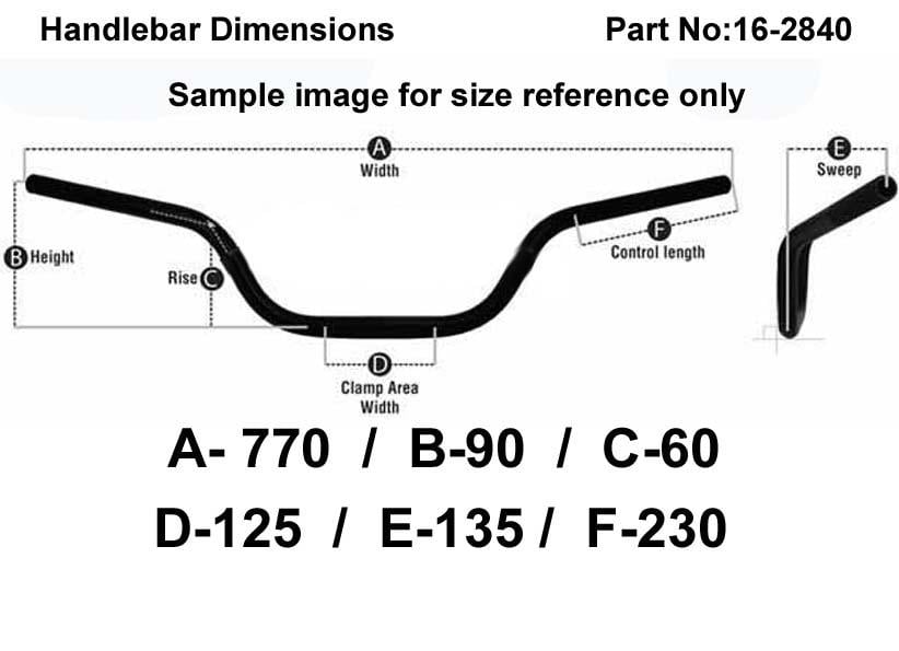 CLASSIC ROAD LOW 1'' / 25.40mm, MATT BLACK / HANDLEBAR BAR, ( SAMES AS 16-2811 )