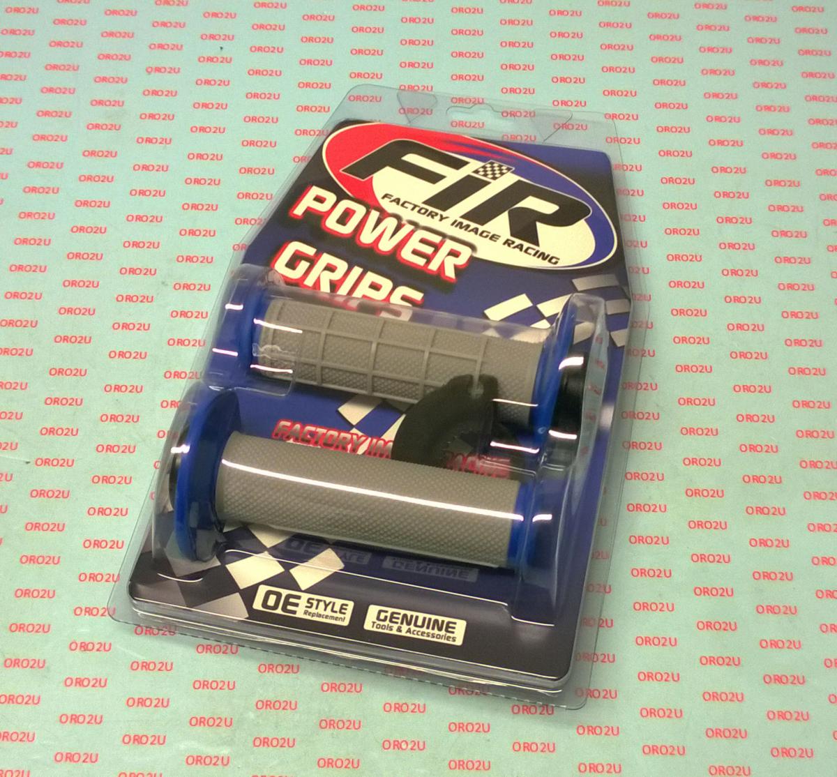 LOCK ON GRIP SET KTM HUSQ HONDA, HALF WAFFLE SOFT GREY/BLUE, ODI STYLE, FIR -