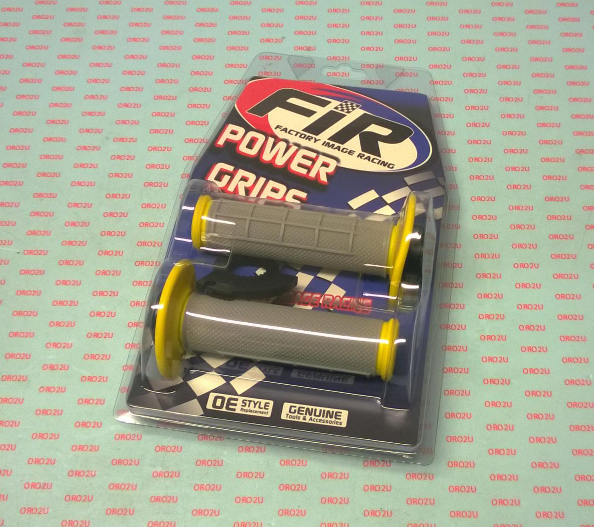 LOCK ON GRIP SET KX RM YZ, HALF WAFFLE SOFT GREY/YELLOW, ODI STYLE, FIR -