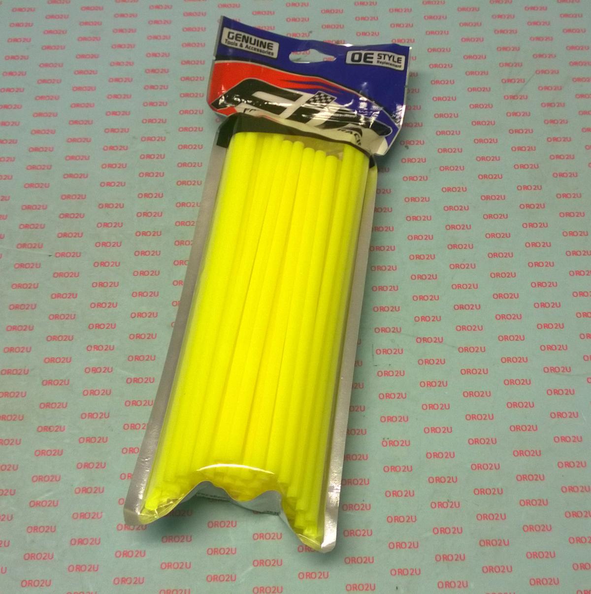 SPOKE SKIN SET 8.5 & 7.5 YEL, SS-101, 76 PCS, NEON YELLOW