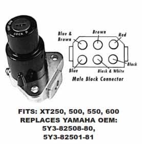 SWITCH IGNITION MAIN YAMAHA XT250-600, 5Y3-82508-80-00, 5Y3-82508-81-00