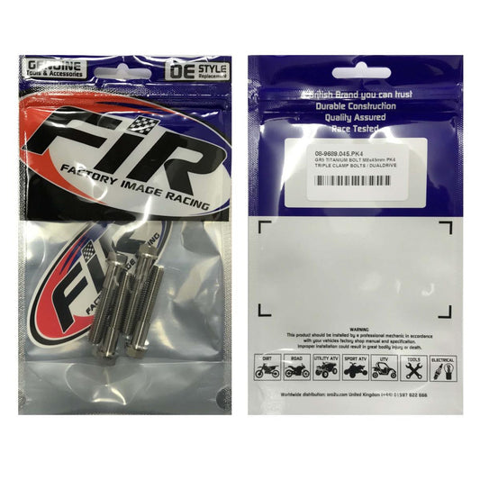 GR5 TITANIUM BOLT M8x45mm PK4, TRIPLE CLAMP BOLTS / DUALDRIVE