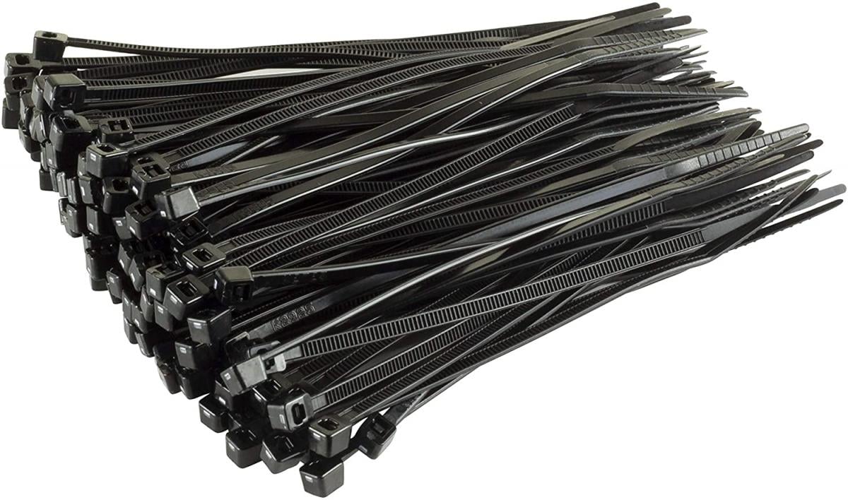 NYLON CABLE ZIP TIES - BLACK, 100mm x 2.5mm - PACK OF 100